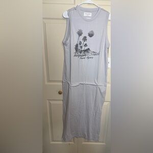 Spiritual Gangster women’s small Gray Graphic maxi Dress NWT